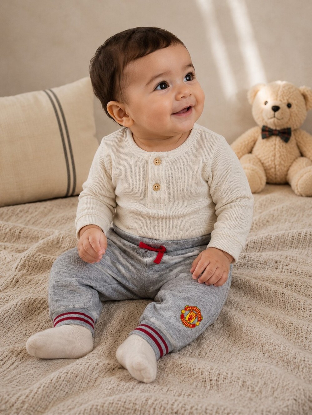 Manchester United Baby Joggers 6-9M Gray Sweatpants Soccer Football Official